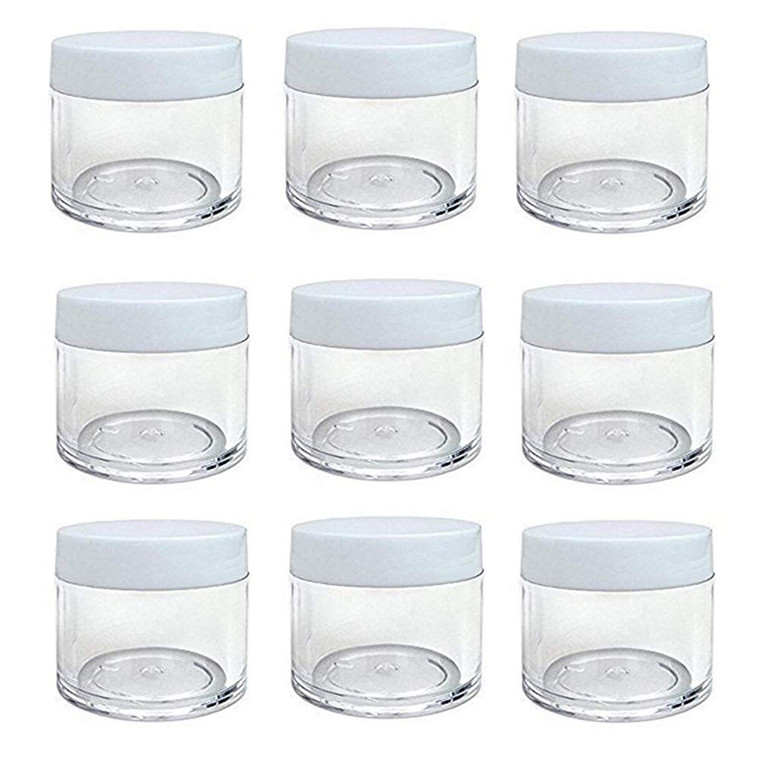 ericotry 12PCS 30g 30ml/1oz Refillable Plastic Round Clear Jars with Screw Cap Lid Empty Cosmetic Jars Lot Containers for Makeup Eye Shadow Nails Pow