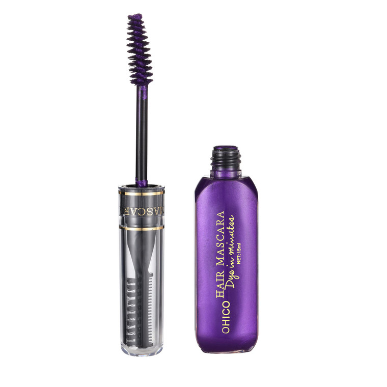 Aethland Disposable Hair Dye Temporary Hair Color Mascara, Non-toxic Washable Salon Diy Hair Dyeing for Christmas Birthday Cosplay Party (Purple)
