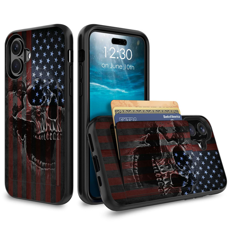 BPQOJB for iPhone 16 Plus Case Wallet Cover with Credit Card Holder Dual Layer Shock Proof Protective Phone Case for iPhone 16 Plus 6.7 inch 2024 - A