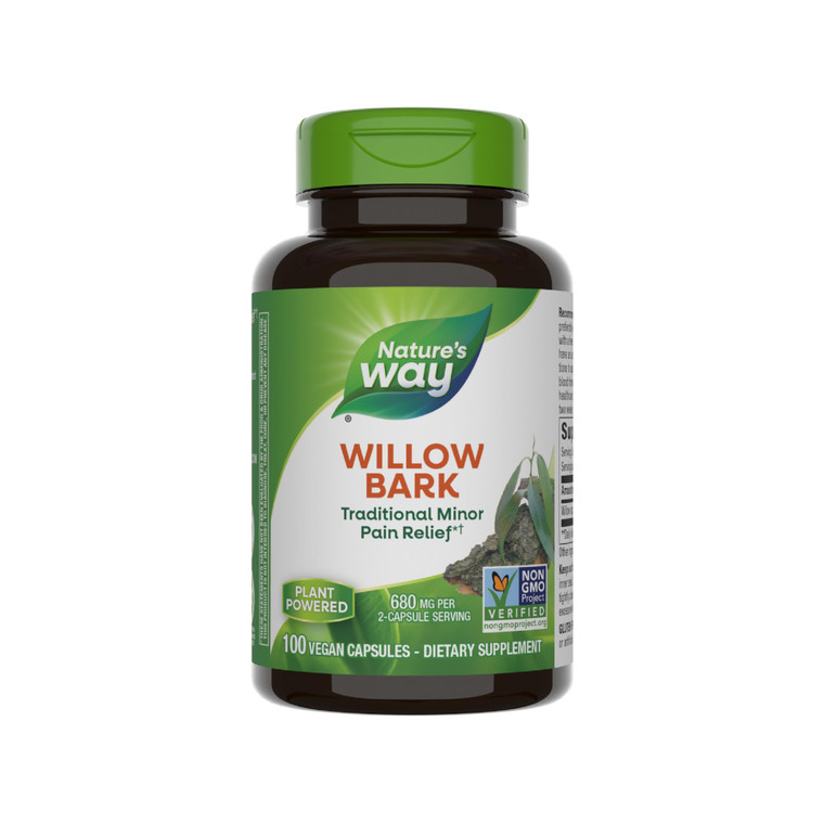 Nature's Way Willow Bark, Traditional Relief of Discomfort Due to Occasional Overexertion*, Non-GMO Project Verified, 680 mg per Serving, 100 Vegan C