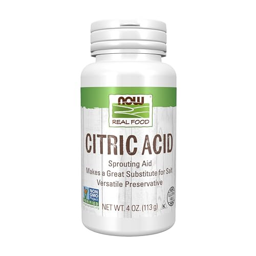 NOW Foods, Citric Acid, Sprouting Aid, Great Substitute for Salt, Preservative Found in Citrus Fruits, 4-Ounces
