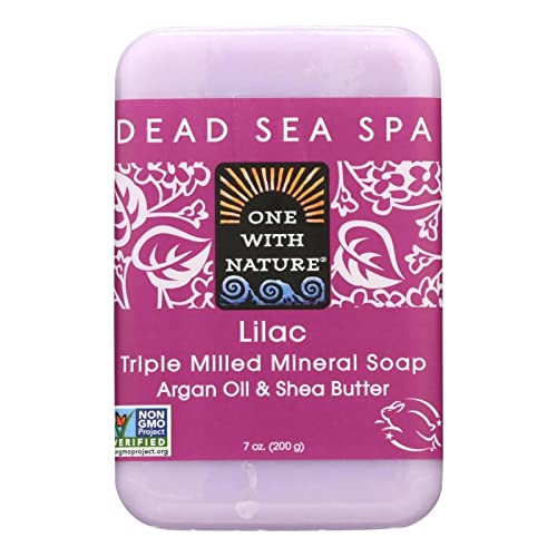One With Nature Lilac Dead Sea Mineral Soap, 7 Ounce Bar