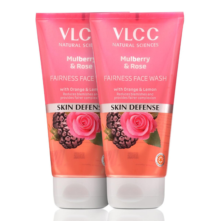 VLCC Mulberry and Rose Face Wash | Gently Cleanses Dust, Oil & Pollutants | Helps Reduce Dark Spots | Enhances Skin Complexion | 5.07 Fl Oz/150 ml Ea