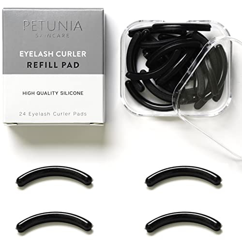 Black Eyelash Curler Refills (24-Pack) Replacement Pads | Eye Lash and Cosmetic Accessory | Create Permanent Curls and Intense Lashes | Universal Fit