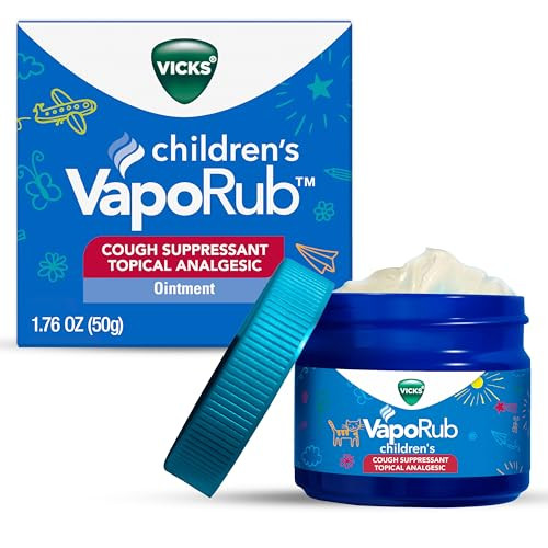 Vicks Children's VapoRub, Topical Cough Suppressant and Analgesic, Relieves Coughs and Minor Aches and Pains, Clinically Proven, Starts Working in Mi