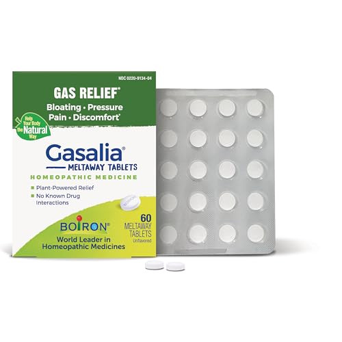 Boiron Gasalia Tablets for Relief from Gas Pressure, Abdominal Pain, Bloating, and Discomfort - 60 Count
