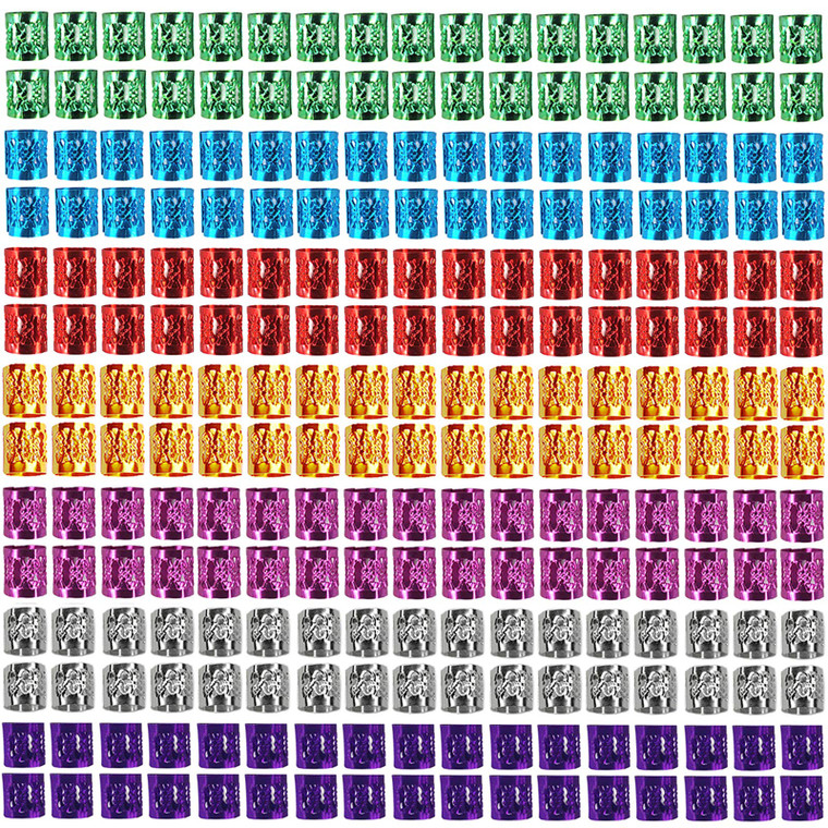 350PCS Hair Jewelry for Women Braids, DreadLock Beads Hair Decorations Aluminum Rings Clips Adjustable Metal Cuffs Braiding Hair Accessory By liliyab