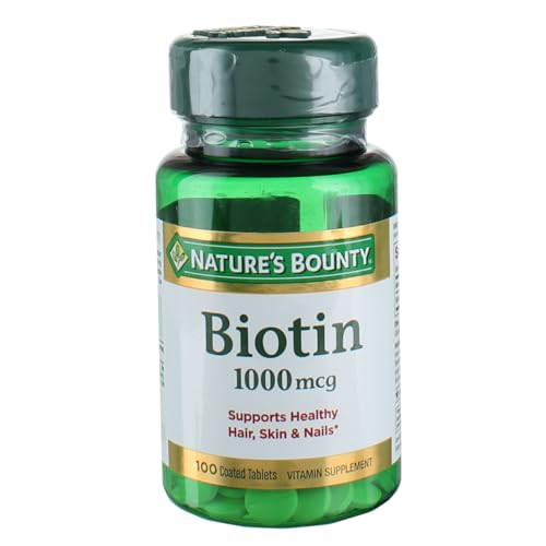 Nature's Bounty Energy Health Biotin Coated Tablets, 1000 mcg, 100 Ct (1 Pack)