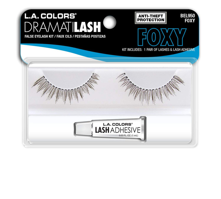L.A. COLORS Dramatilash Lash Deluxe False Eyelash Kit, Foxy CBEL950A