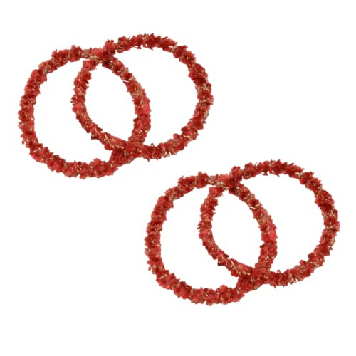 Parcelona Flexible Set of 4 Chenille Ponytail Non-Slip Thin Strong Elastic Hair Tie for Girls Metal Free Hair Accessories for Women Styling Durable B