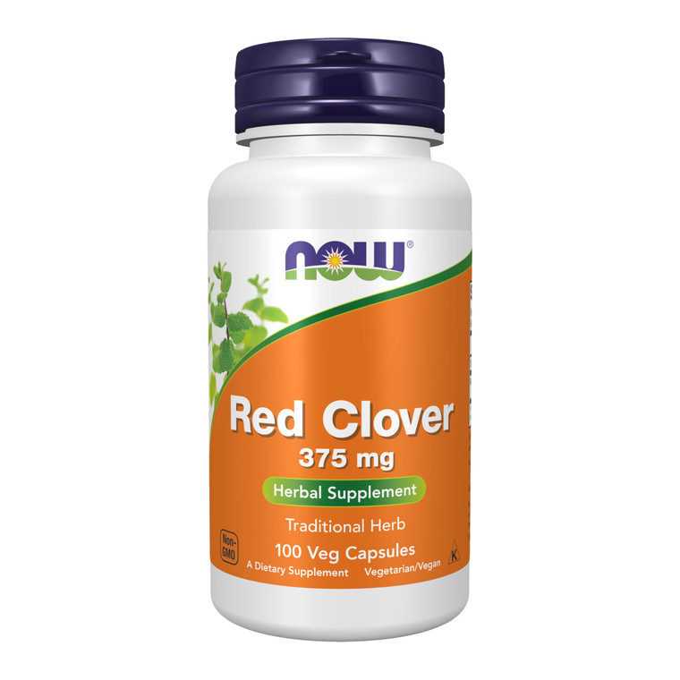 NOW Foods Supplements, Red Clover (Trifolium pratense) 375 mg, Herbal Supplement, 100 Veg Capsules