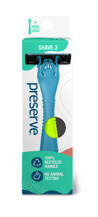 Preserve Shave 3 Razor Blade System - Titanium-Coated 3-Blade Razors for Women & Men - With Vitamin E & Aloe  Eco Friendly, Cruelty Free, Unisex Sha