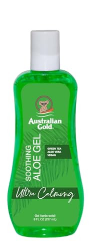 Australian Gold Soothing Aloe Vera After Sun Gel -Relieves Sunburn Pain and Hot & Itchy Skin, Soothing Aloe After Sun Gel, 8 Fl Oz (A70623-1)