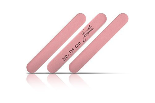 Iridesi Mini Nail Files Pink 3.5 Inches Long by 1/2 Inch Wide Emery Boards 280/320 Grit 12 Fingernail Filers Per Pack
