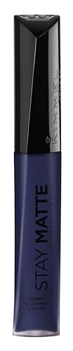 Rimmel London Stay Matte Liquid Lip Color with Full Coverage Kiss-Proof Waterproof Matte Lipstick Formula that Lasts 12 Hours - 830 Blue Iris, .21oz