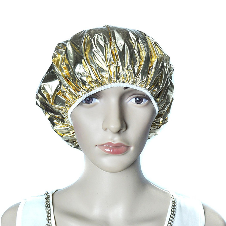 4 Pcs Salon Aluminum Foil Waterproof Disposable Shower Cap Baking Oil Hair Cap - Portable Ultra-thin Nourishing Dry Bath Hat Hoods Bathroom Products