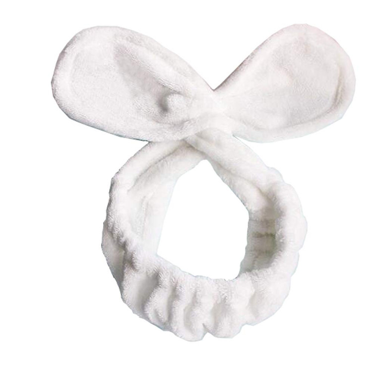 1PCS Sweet Lovely Twist Plush Bunny Rabbit Ear Headband Twist Hairband Hair Wrap Stretchable Makeup Headband Hair Accessories for Washing Face Applyi