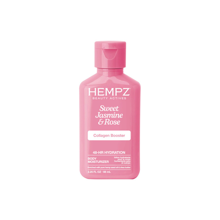 Hempz Mini Collagen-Infused Jasmine & Rose Body Moisturizer, 2.25 oz - Paraben-Free, Vegan, Cruelty-Free