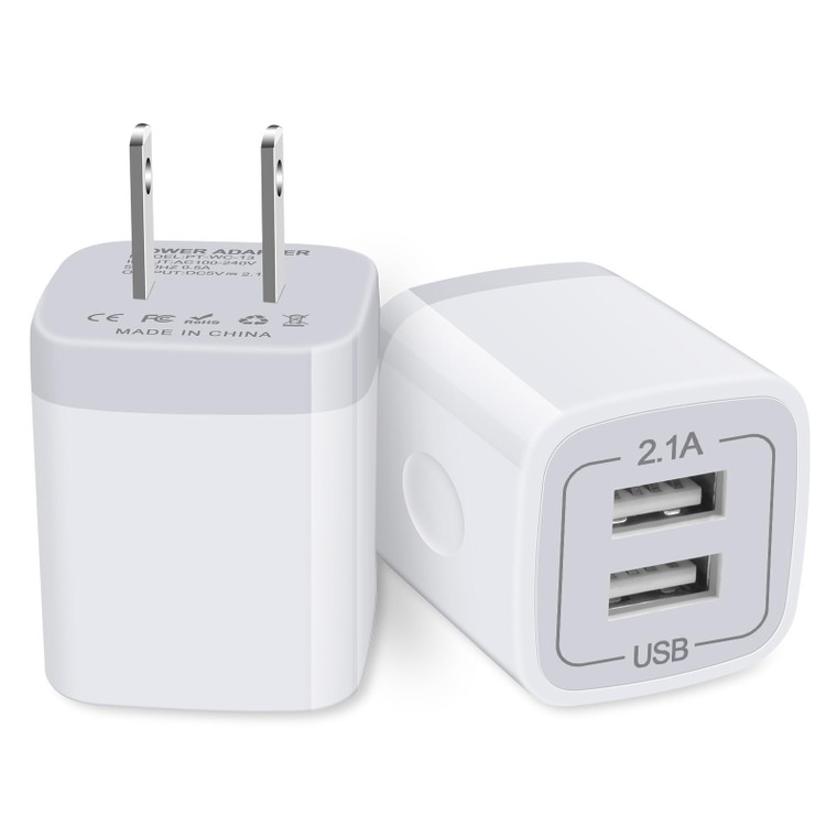 USB Plugs for Wall Outlet for Samsung Galaxy A17 5G A16 A15 S25 S24FE S23 A23 A54 S21,iPhone 17 Air 16 15 14 13 12 11 X,Pixel 10 9a 8 7,2Pack Chargin