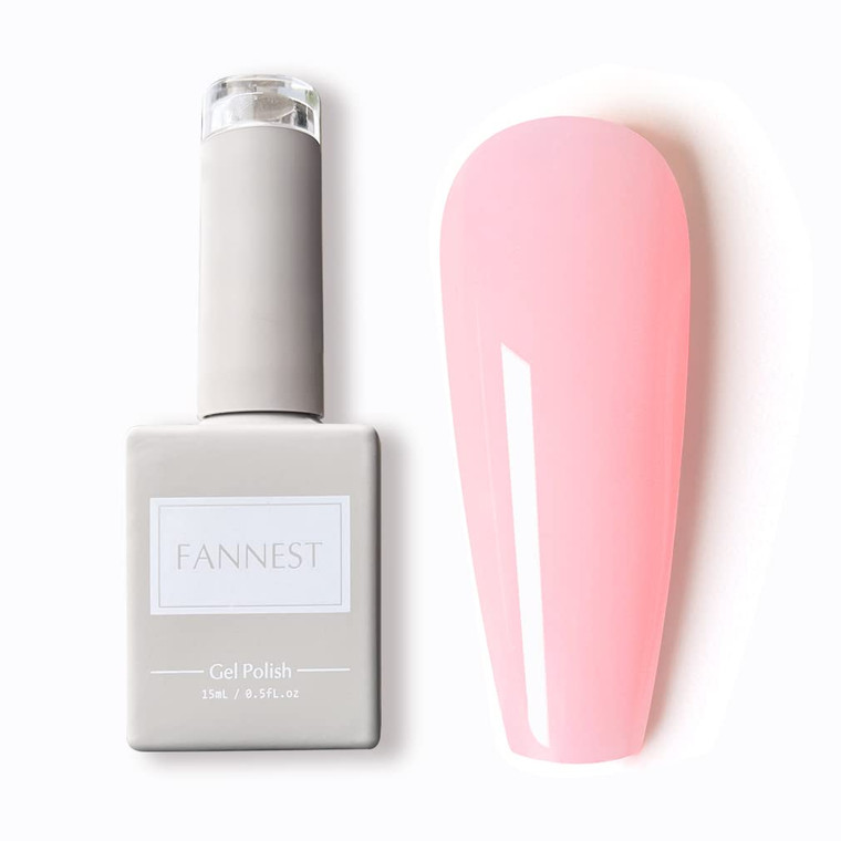 FANNEST Nude Gel Polish,15ml Sheer Nude Milky White Clear Gel Polish Soak Off LED UV Salon DIY Home Gel Nail Gift for Women 0.5Oz(Milky White)