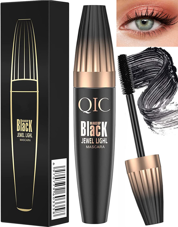 4D Silk Fiber Lash Mascara Waterproof Long Lasting Lengthening Mascara Black Volume and Length Natural Mascara Smudge Proof Mascara Make Voluminous E