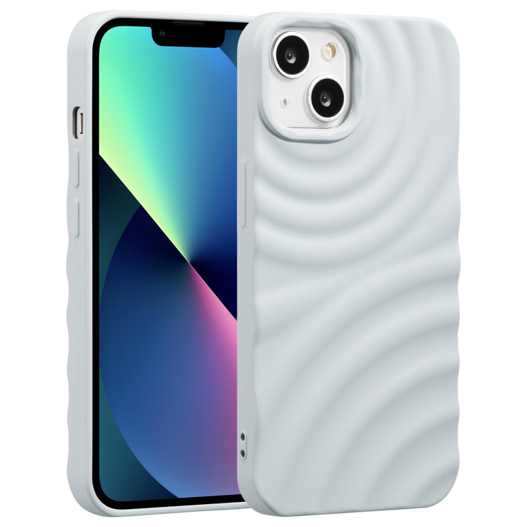 ZCDAYE Designed for iPhone 13 Case, Cute Water Ripper Pattern Phone Case Silky Touch Glossy Chic iPhone Case for Women Girls, Soft TPU Bumper Shockpr