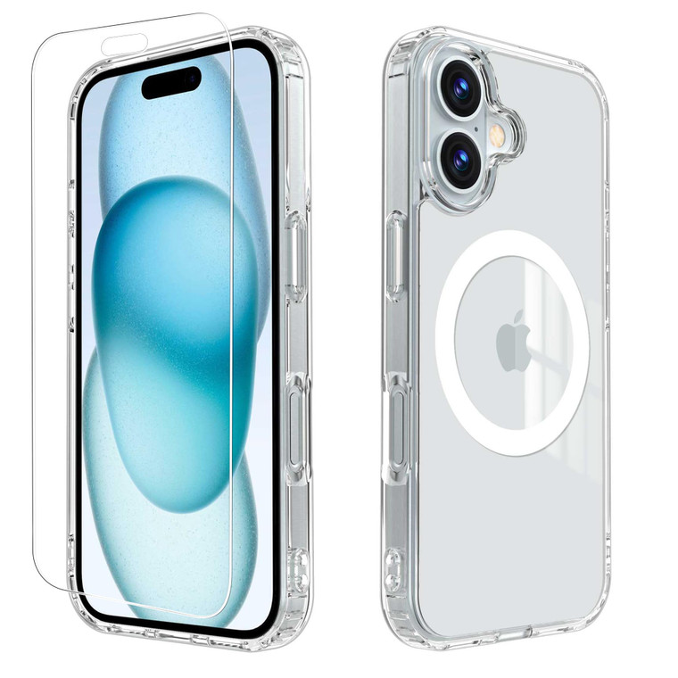 ANTSHARE for iPhone 16 Case, Compatible with Magsafe [Anti-Yellowing][1 * 9H HD Screen Protector] [Military-Grade Protection] Shockproof Slim Phone C