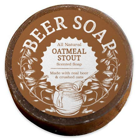 Beer Soap (Oatmeal Stout) - All Natural + Made in USA - Actually Smells Good! Great For Beer Lovers