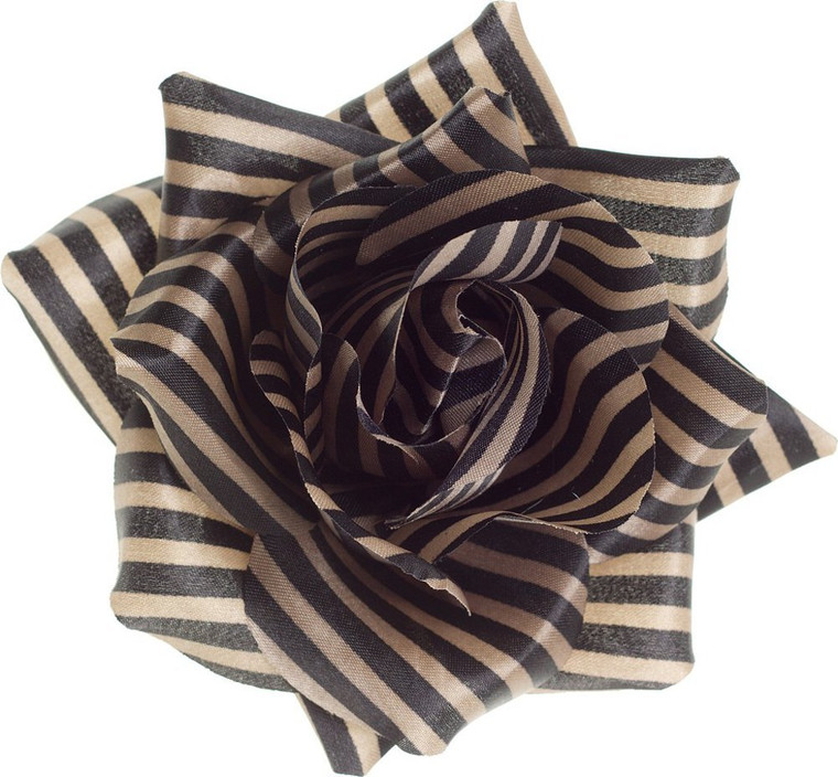 Black and Tan Striped Rose Hair Clip from Sourpuss Clothing