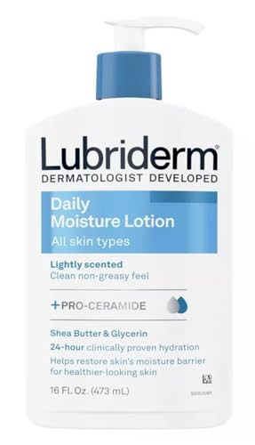 Lubriderm Daily Moisture Hydrating Body and Hand Lotion with Vitamin B5, Non-Greasy, 16 fl Oz, Package may vary