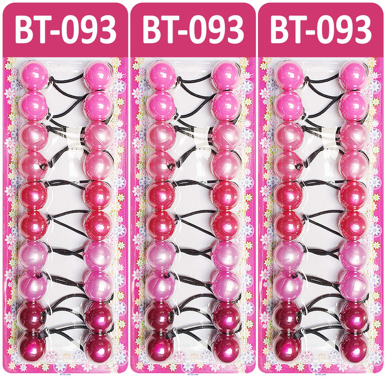 Cripsy Collection Girls Twinbead Multi Cute Design Ponytail Elastics Pack of 3 Selection (BT07)