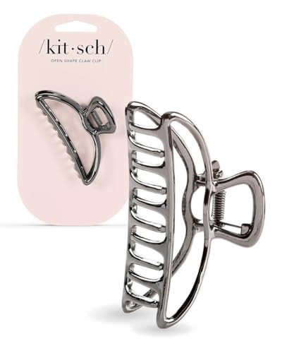 Kitsch Metal Hair Clips for Women - Durable & Elegant Metal Claw Clips, Perfect for Everyday Use & Special Occasions - Hematite | Ideal Gifts for Wom