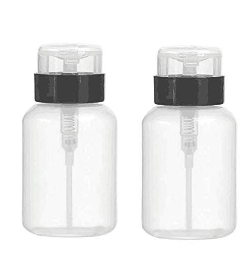 DNHCLL 2PCS 200ML(6.8oz) Push Down Empty Lockable Pump Dispenser Bottle for Nail Polish and Makeup Remover