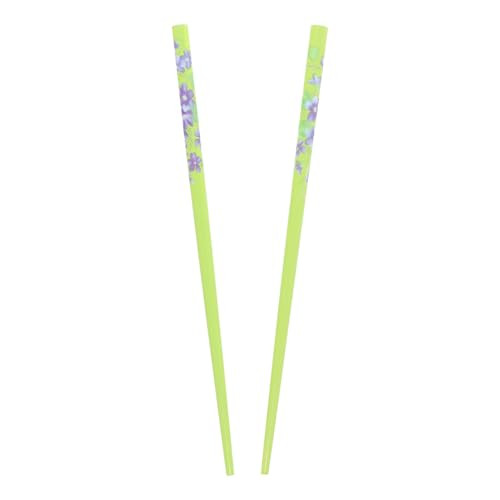 Set of Wooden Hair Sticks With Flowers Hair Pin Chopsticks 7 inches Long for Women - Green