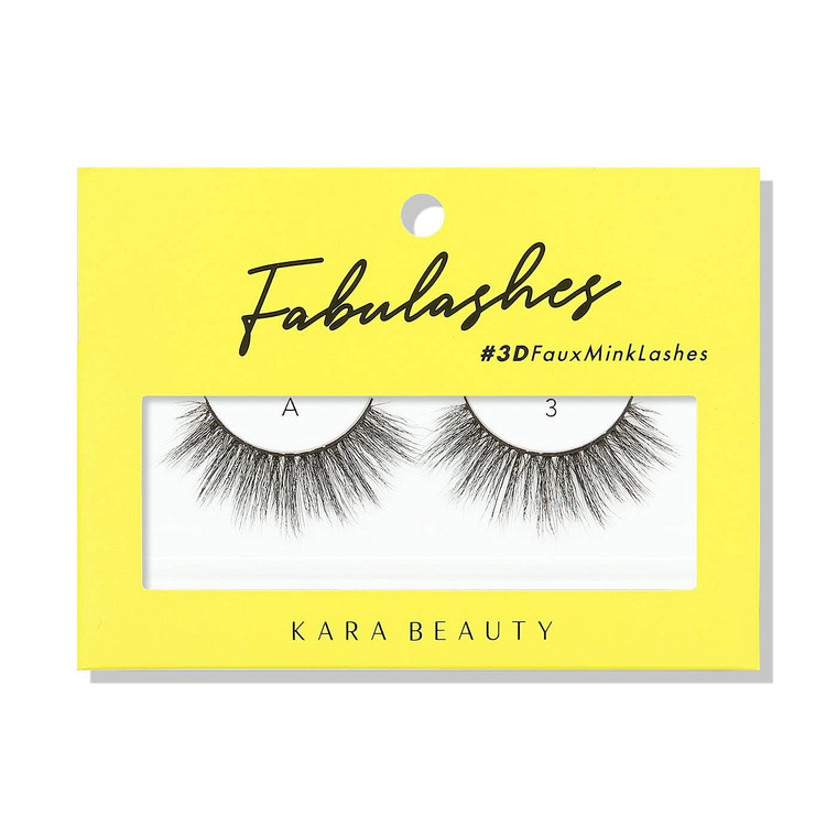 KARA BEAUTY Fabulashes Glam 3D Faux Mink Strip Lashes  Full Volume, Fluffy, Wispy Lash Strips  Reusable Fake Eyelashes with Soft Flexible Band  Ve