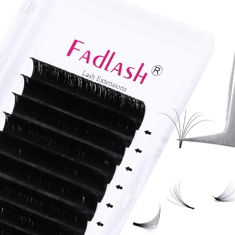FADLASH Volume Lash Extensions 0.05 DD Curl Mix 8-14mm Easy Fan Volume Eyelash Extensions 0.03 0.05 0.07 C D DD Length (0.05-DD, 8-14mm Mix)