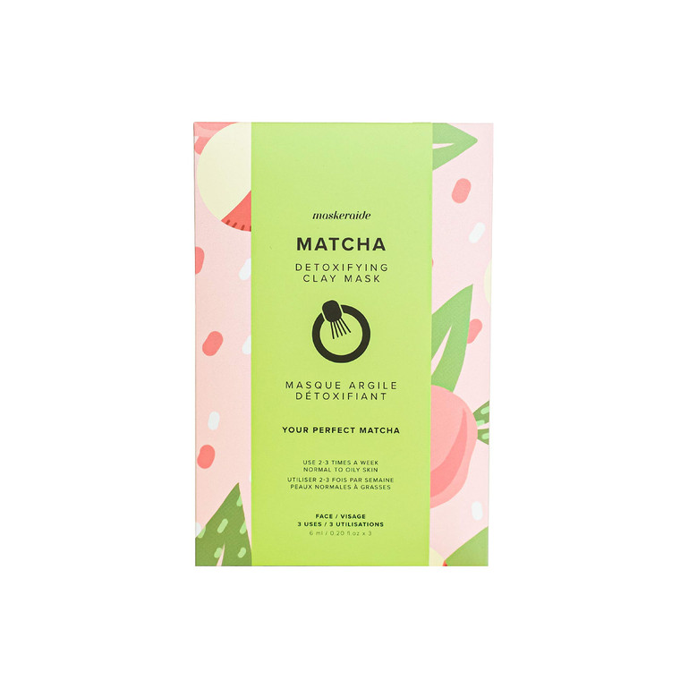 Maskeraide Matcha Green Tea Detoxifying Clay Mask with Kaolin Clay, Deep Cleaning, Detoxifying, Moisturizing, Anti Aging, Acne Clearing & Blackhead R