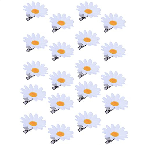 RUITASA Little Daisy Flower Barrettes, 20PCS Hair Clips for Toddlers, Cute Flower Hair Pins and Accessories for Wedding