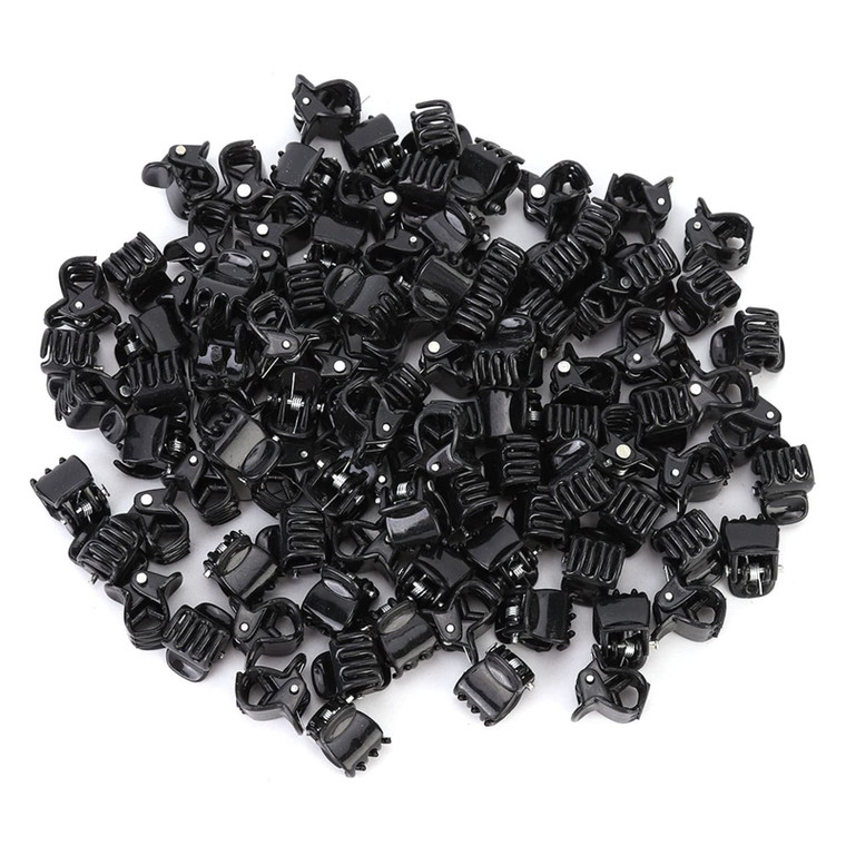 Mini Hair Clips, 100Pcs Black Plastic Mini Clips, Small Claws Hair Clip Clamp Clothes Hair Accessories