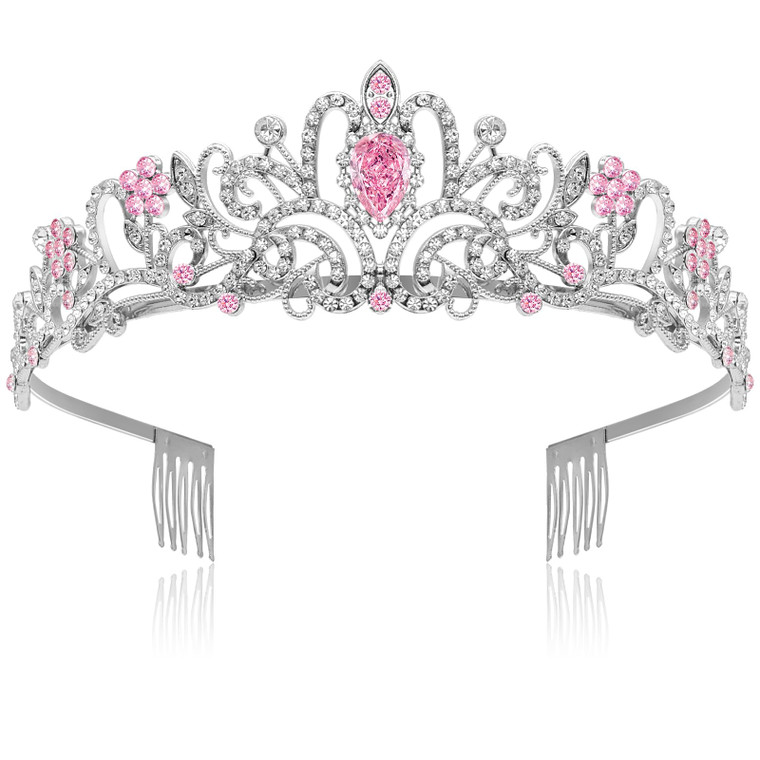 FORENEE Silver Crown Rhinestone Tiaras for Women Crystal Birthday Crowns with Combs Queen Crown for Women Princess Tiaras for Halloween Wedding Chris