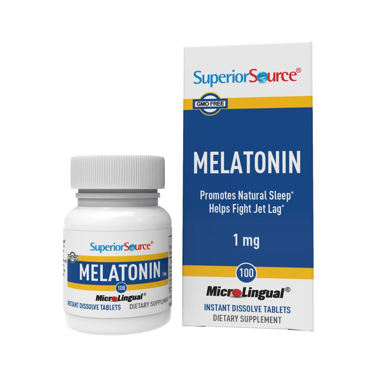Superior Source Melatonin 1 mg - Healthy Sleep Support Supplement for Adults - Melatonin Formula with Chamomile Aids Relaxation & Restful Sleep - 100