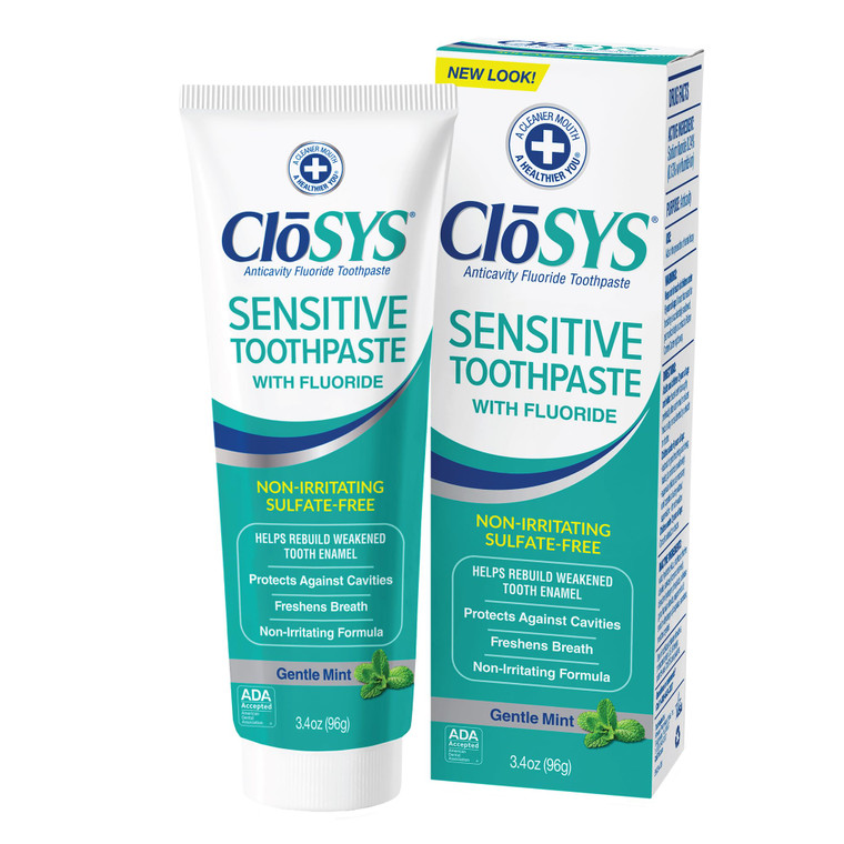 CloSYS Fluoride Toothpaste, 3.4 Ounce, Travel Size, Gentle Mint, TSA Compliant, Whitening, Enamel Protection, Sulfate Free