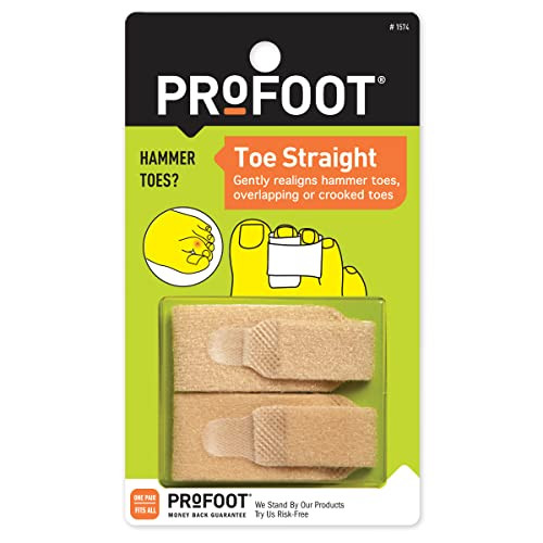 PROFOOT Toe Straight Hammertoe Wrap, Toe Straightener to Realign Overlapping or Crooked Toes, Hammer Toe Corrector for Women & Men, Non-Bulky, One Si