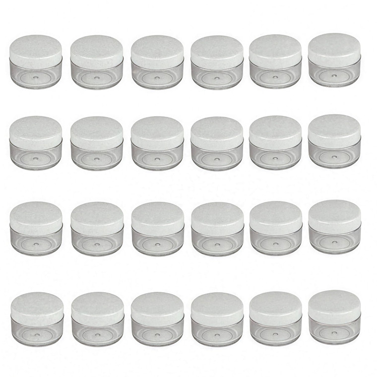 25PCS 15ML/0.5OZ Transparent Plastic Jar And White Dome Lids Refillable Make-up Cosmetic Container Empty Face Cream Lip Balm Lotion Storage Jars Pot