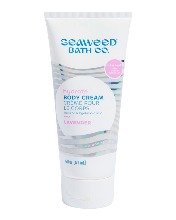 Seaweed Bath Co. Hydrate Body Cream - Lavender - Hydrating Scented Moisturizer for Body and Hands - With Vitamin E, Hyaluronic Acid and Shea Butter f