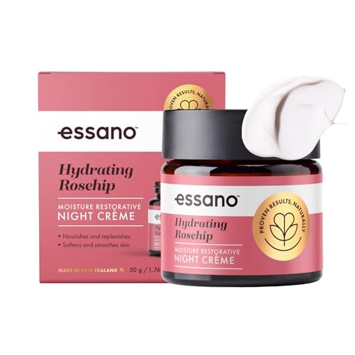 Essano Rosehip Oil Retinol Night Cream, Skin Care Face Moisturizer with Hyaluronic Acid, Natural Face Cream to Support Appearance of Fine Lines & Wri