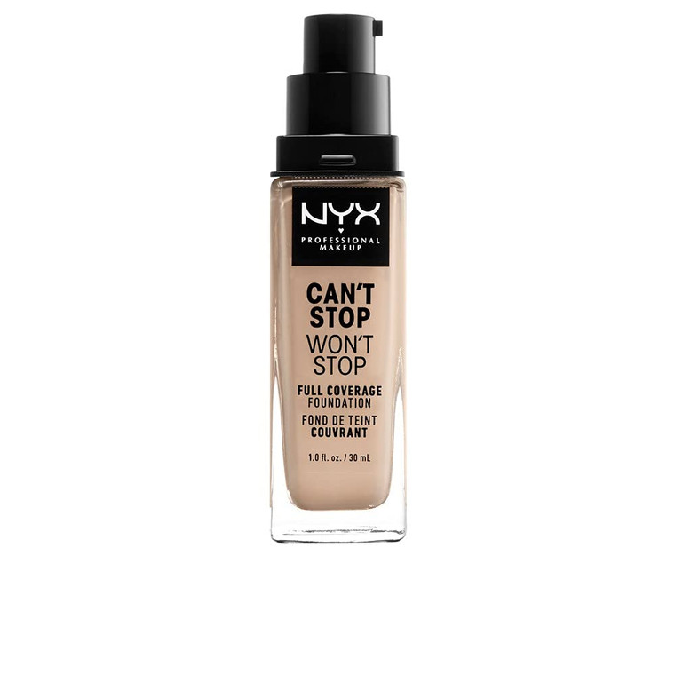 NYX PROFESSIONAL MAKEUP Can't Stop Won't Stop Foundation, 24h Full Coverage Matte Finish - Alabaster