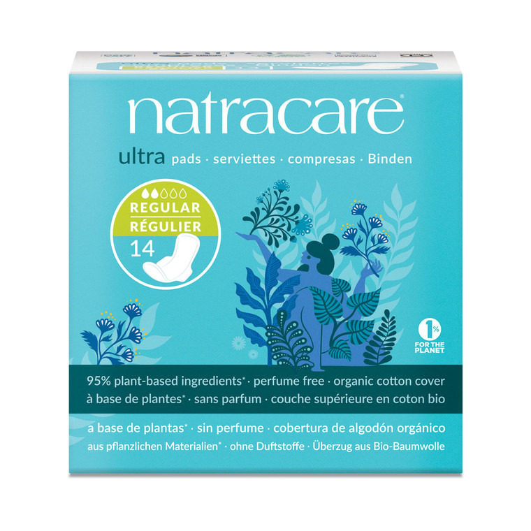 Natracare Cotton Natural Feminine Ultra Pads Regular With Wings By Natracare, 14 Ea, 14 Count