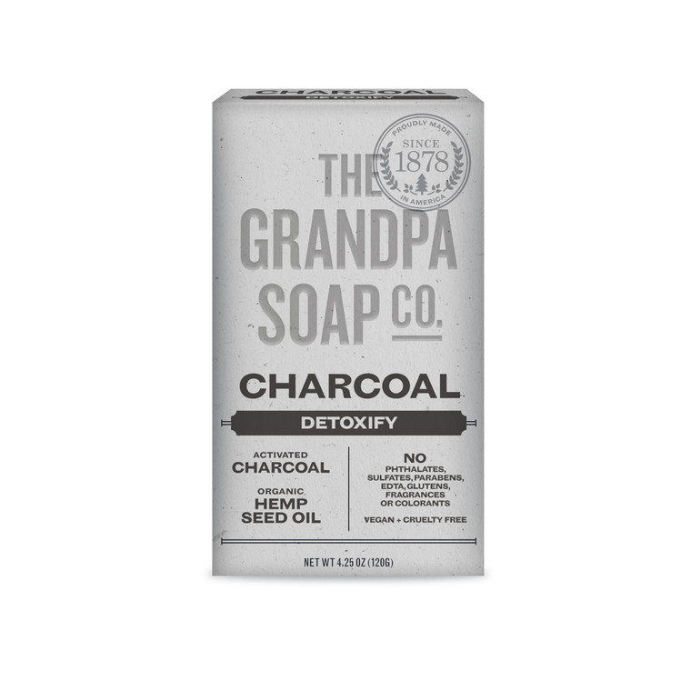 Grandpas Soap Co Face & Body Bar Soap, Charcoal, 4.25 Oz