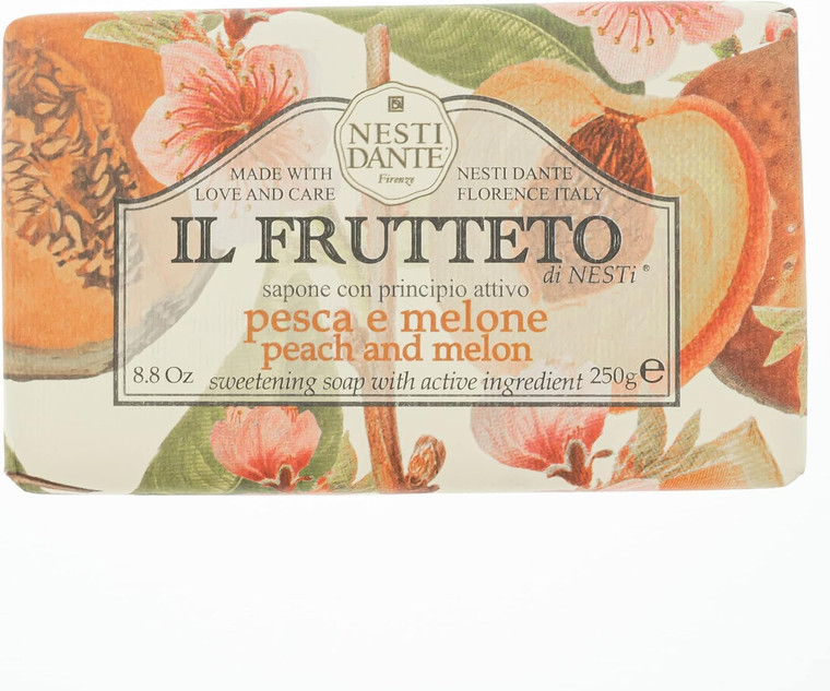 Nesti Dante Nesti dante il frutteto sweetening soap - peach and melon, 8.8oz, 8.8 Ounce